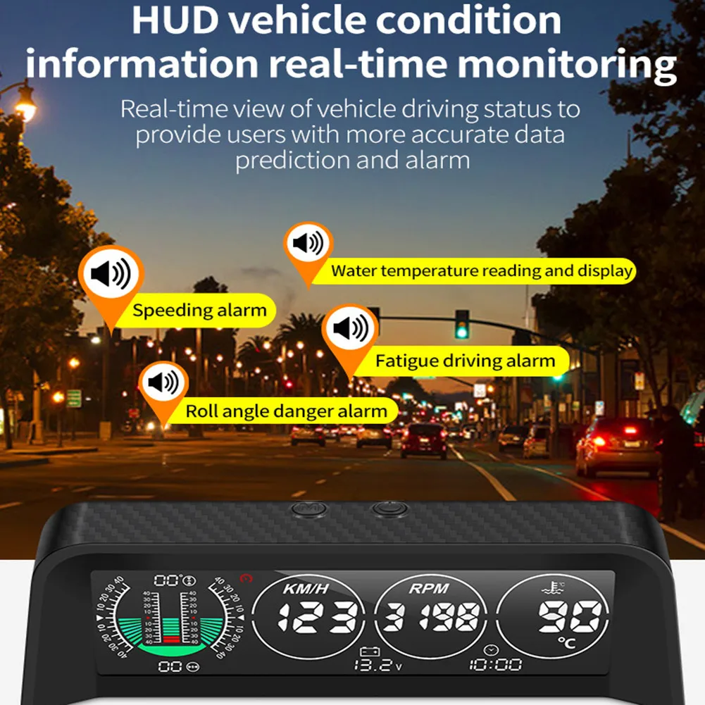

Автомобильный прибор для измерения скорости и температуры воды, GPS-навигатор на борту OBD2, с индикатором уровня и наклона