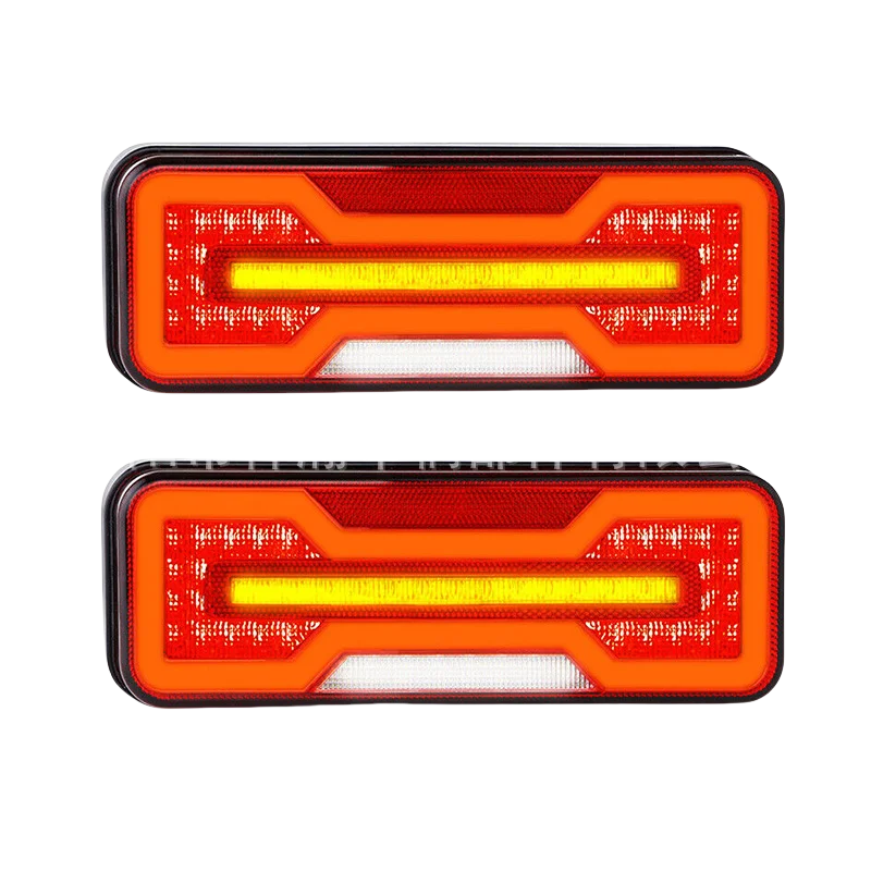 

2 шт., 12 В, 24 В, светодиодный задний фонарь, многофункциональный указатель поворота, стоп-сигнал, обратный плавный фонарь, водонепроницаемый прицеп, грузовик, караван, кемпер