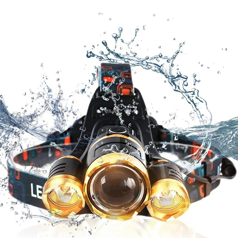 

Светодиодный налобный фонарь с перезаряжаемыми яркими головными фонарями, водонепроницаемый налобный фонарь для рыбалки, охоты, налобный ...