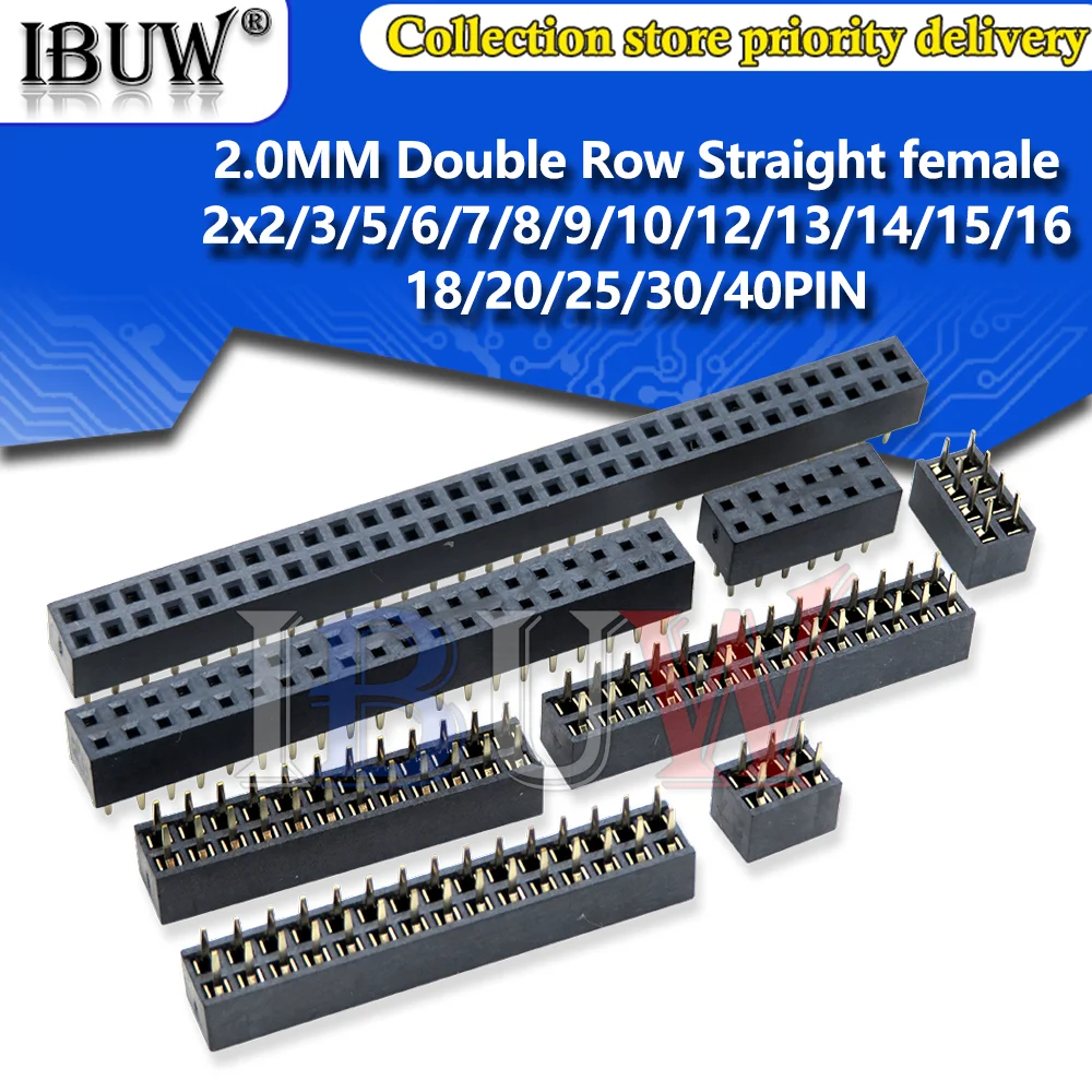 10 шт. 1X 2X/2/3/4/5/6/8/10/40 штырьковый женский штыревой разъем 2,0 мм 2 мм, разъем для полосы 3p/4p/6p/8p/20p/40p