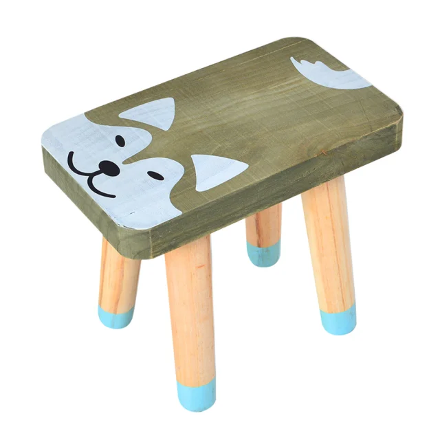 

1 cartoon wooden footstool children's footstool household stool furniture