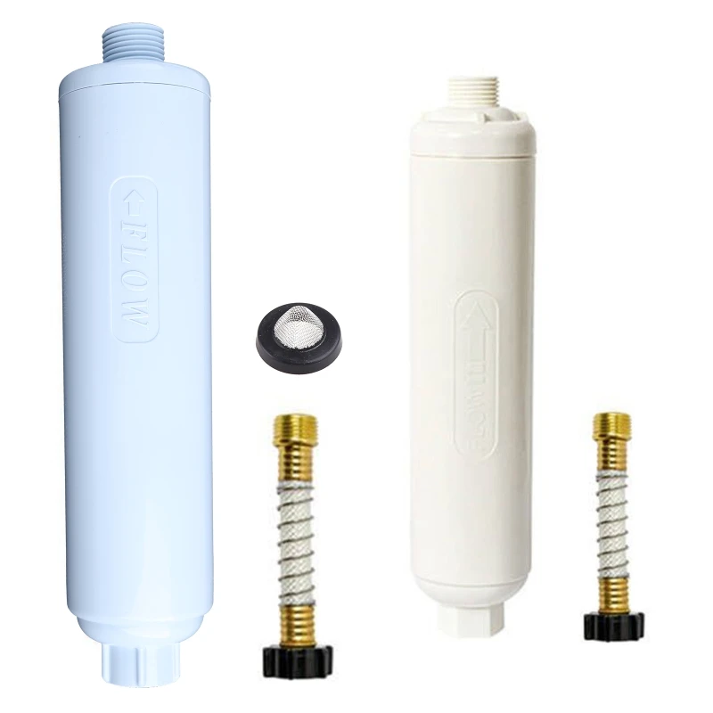 

RV Marine Water Filter with Flexible Hose Protector Protects Against Bacterias Reduces Bad Taste Odors in Drinking Water