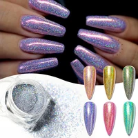 1pc holographic nail powder laser mirror glitter silver series nail sequins pigments nail art flakes decoration diy polish tools