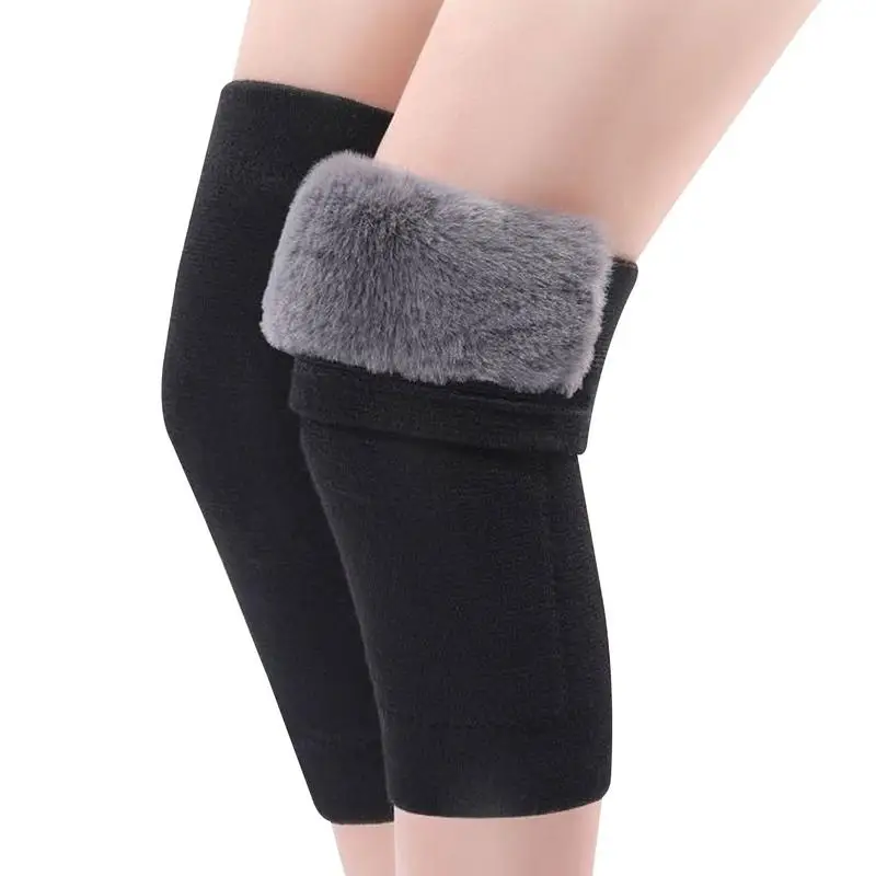 

Winter Plush Knee Pad Thermal Knee Braces For Seniors Women Men Elastic Knee Pads Leg Sleeves For Skiing Cycling Camping Running