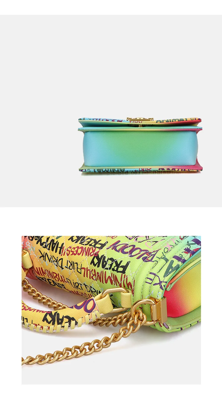 Original Designer Ladies Handbags Fashion Handbags Chain Bags Colorful Graffiti Bags for Women сумка женская Hot Selling