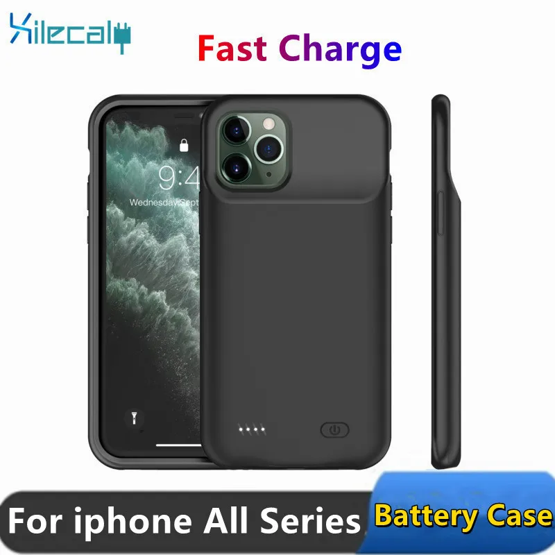 Чехол с внешним аккумулятором для iPhone 13 12 Pro Max 11 XR XS Ультратонкий чехол зарядным