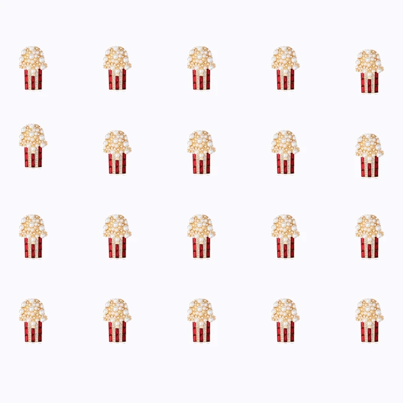 

20Pcs Rhinestone Imitation Pearl Enamel Metal Brooch Retro Hollow Floral Cloth Accessories Women's Jewelry