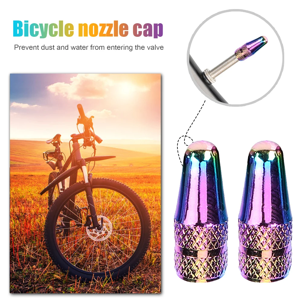 

Bicycle Valve Stem Caps Cycling Equipment Portable Waterproof Aluminum Alloy Dustproof Cover Cycling Elements