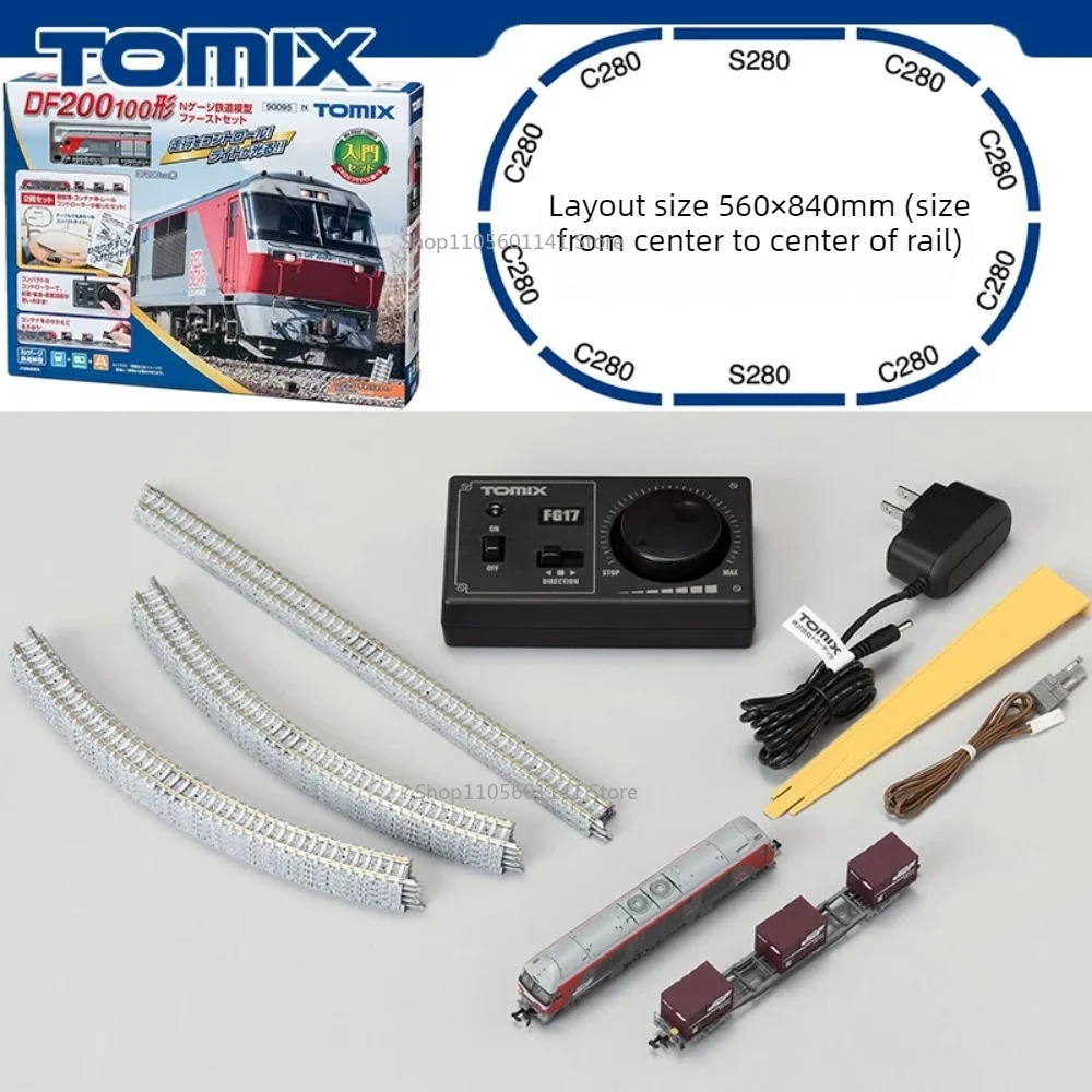 Набор моделей поездов TOMIX N Scale 90095: дизельный локомотив DF200-100 и грузовой вагон, стартовый комплект, несколько моделей, лимитированная серия (art.: 3920dc73b31cb) - 3920dc73b31cb