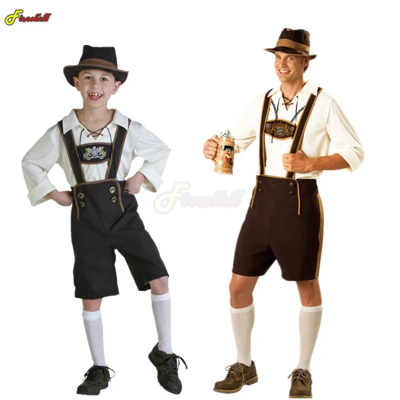 

Halloween Oktoberfest Cosplay Costume Lederhosen Bavarian Octoberfest Beer Festival Cosplay Costumes for Kids Boys Beer Costume