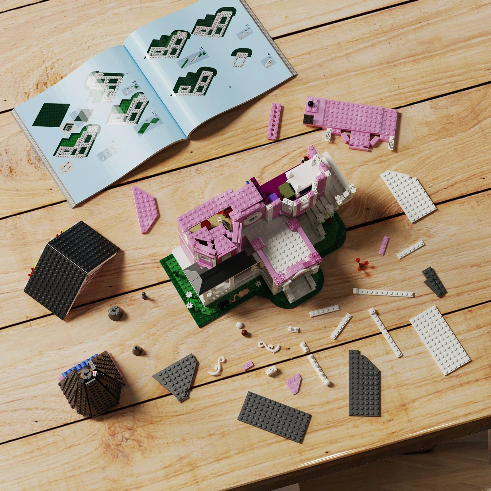 BuildMOC Coralined Pink Palace Конструктор 1349 деталей