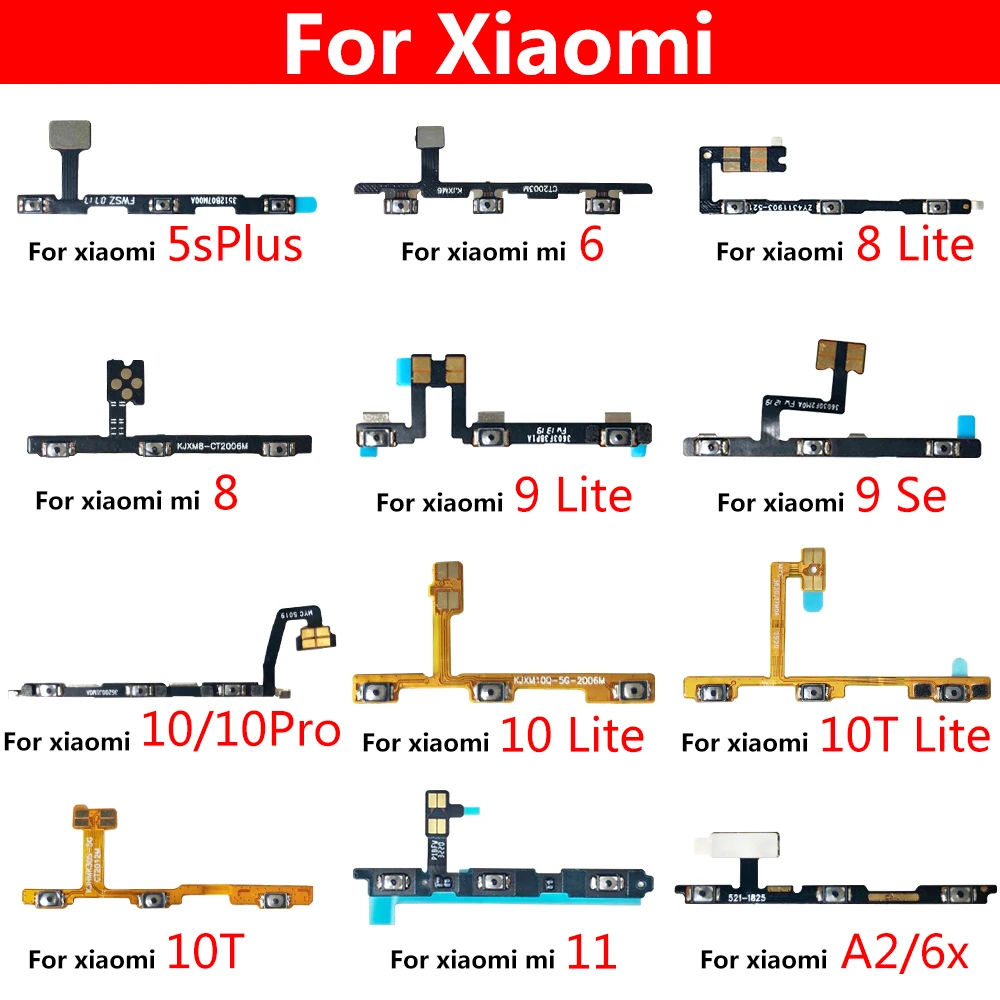 

Power Key & Volume Side Button Flex Cable For Xiaomi Mi 11 10T 10 Pro Lite Poco X3 Replacement Parts For Redmi 10