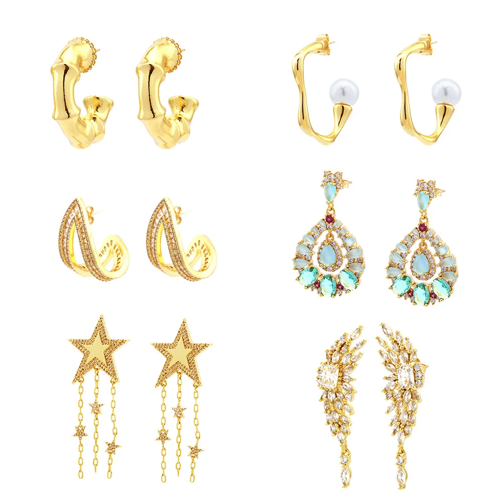 

Summer Fashion Flash Tassel Punk Long Earrings Personalized Elegant Temperament Copper Inlaid Zircon Earrings For Women Jewelry