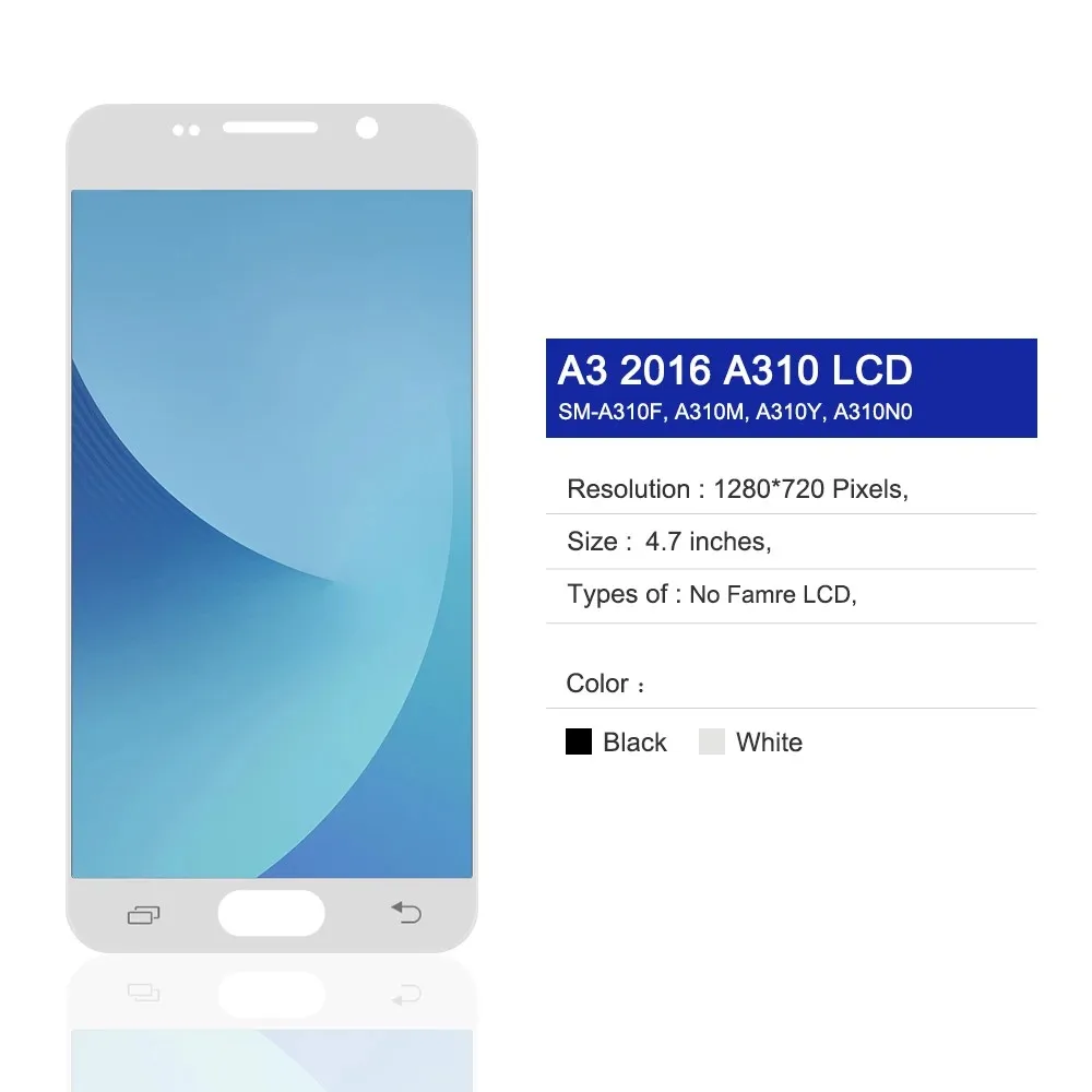 Купи * 4, 7 * Оригинальный ЖК-дисплей для Samsung Galaxy a310 a310f SM a3 2016, дисплей с сенсорным экраном и дигитайзером для Samsung A310, сменный экран за 3,941 рублей в магазине AliExpress