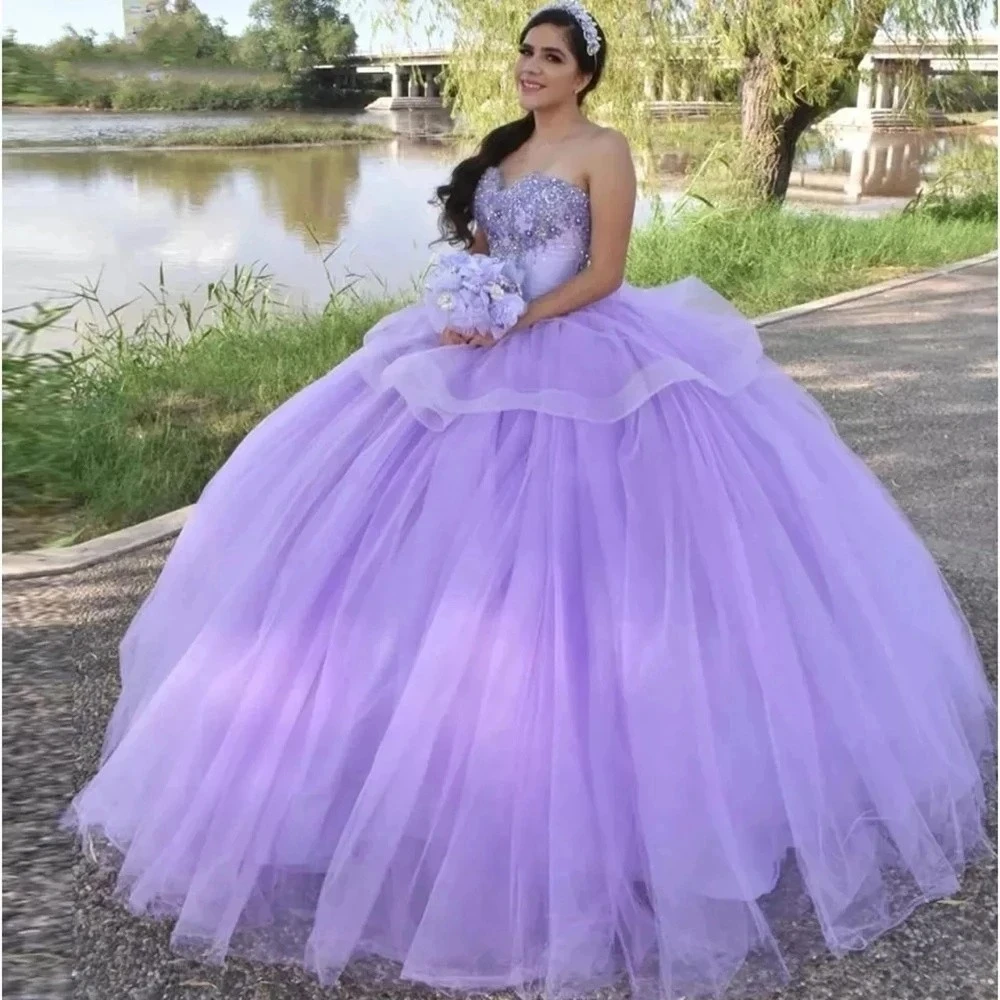 

ANGELSBRIDEP, лавандовое платье для Quinceanera, блестящее платье с блестками и бисером для вечеринки, дня рождения, милое платье принцессы 16, платья 15 лет, Лидер продаж