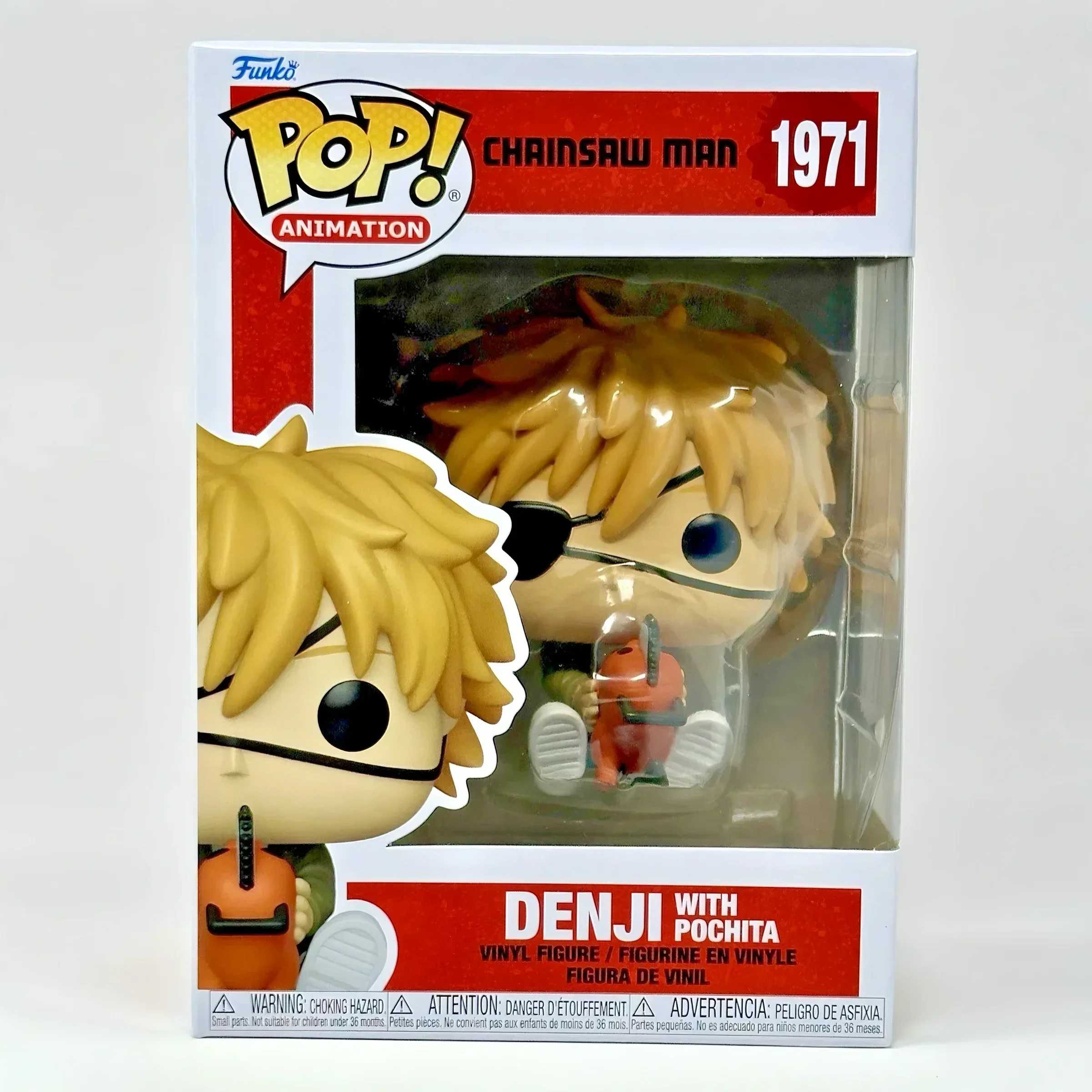 Фото Набор фигурок Funko Pop «Человек-бензопила» # 1677 # Виниловая фигурка Денджи в боевой форме и его партнера Почиты из манги «Охотник на демонов» 1971 года, для фанатов манги и отаку. №2