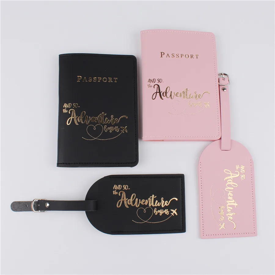 Tag Couple Wedding Passport Cover Case  Letter Travel Holder 4pcs/set Ch55lt58