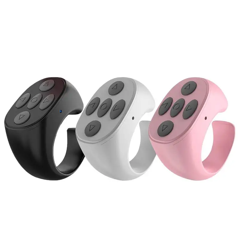 

Wireless Clicker For Phone Sturdy Page Turner Remote Fingertip Controller Scrolling Rings Rechargeable Camera Remote For Phones