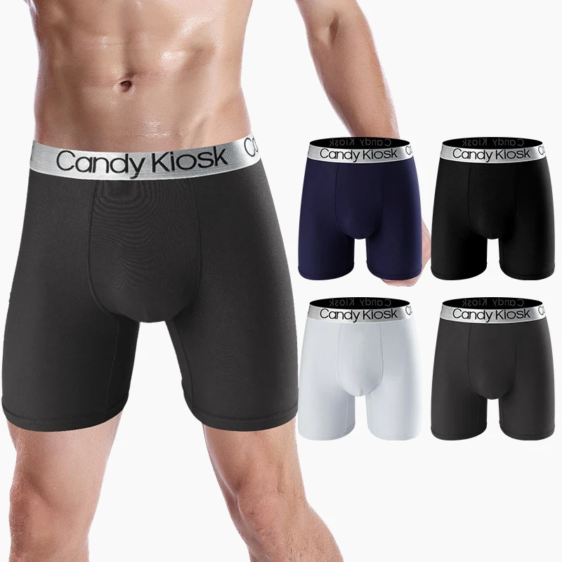 2Pcs/Lot New Men's Modal Lengthened Underwear Male Sports Boxer Underwear Fitness Anti Wear Shorts Underwear Large Men's Boxers