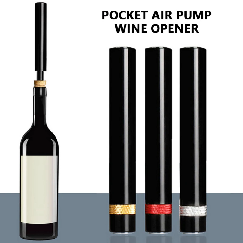 

Openers Pocket Air Pump Wine Bottle Opener Portable Bar Tools Corkscrew Pin Jar Cork Remover Air Pressure Pump Kitchen Tools