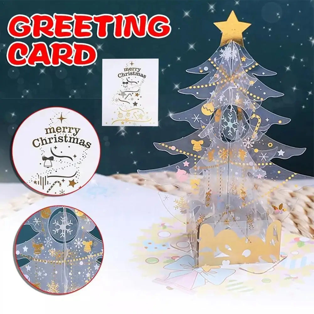 

Christmas Tree 3d Card Greeting Envelope Friend Family Year Cards You Blessing Thank New Decoration Postcard Birthday Gifts E9y8