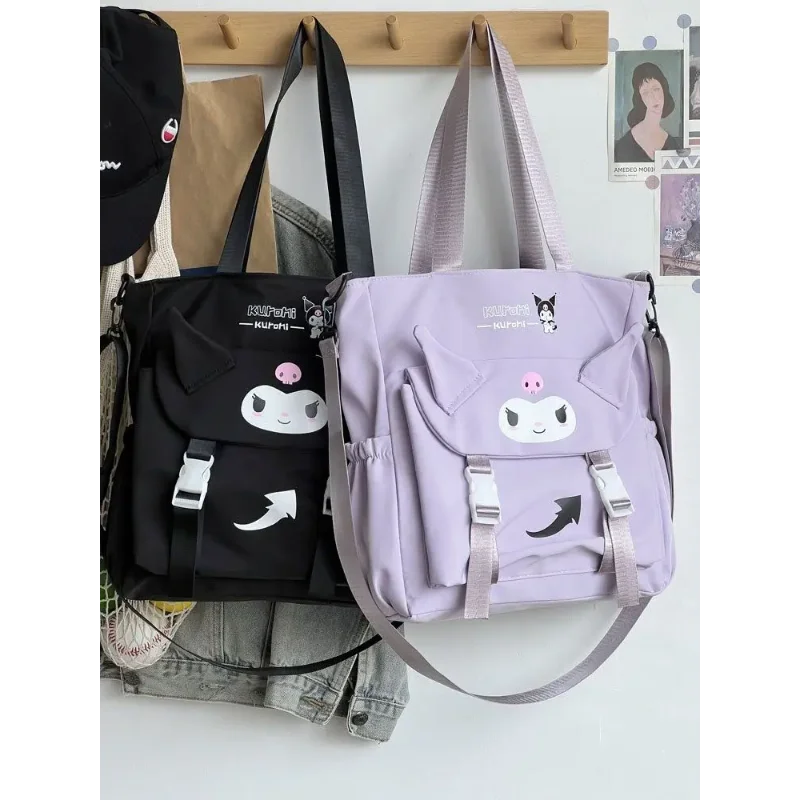 Sanrio мультяшная Милая Наплечная Сумка-тоут Kuromi через плечо сумка для учеников