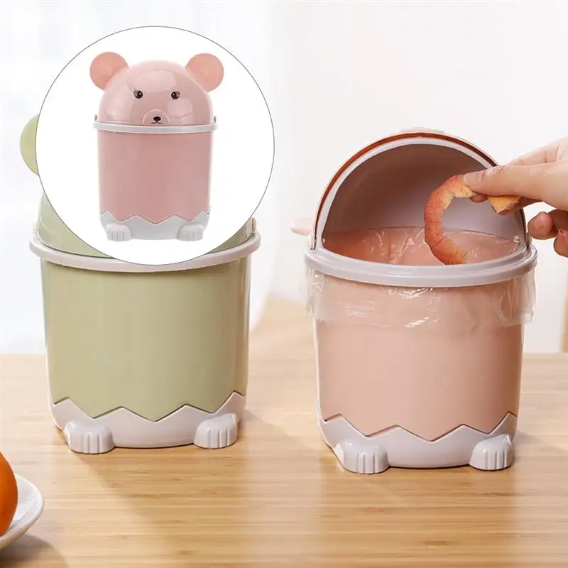 

2 шт., мини-корзина для мусора с крышкой