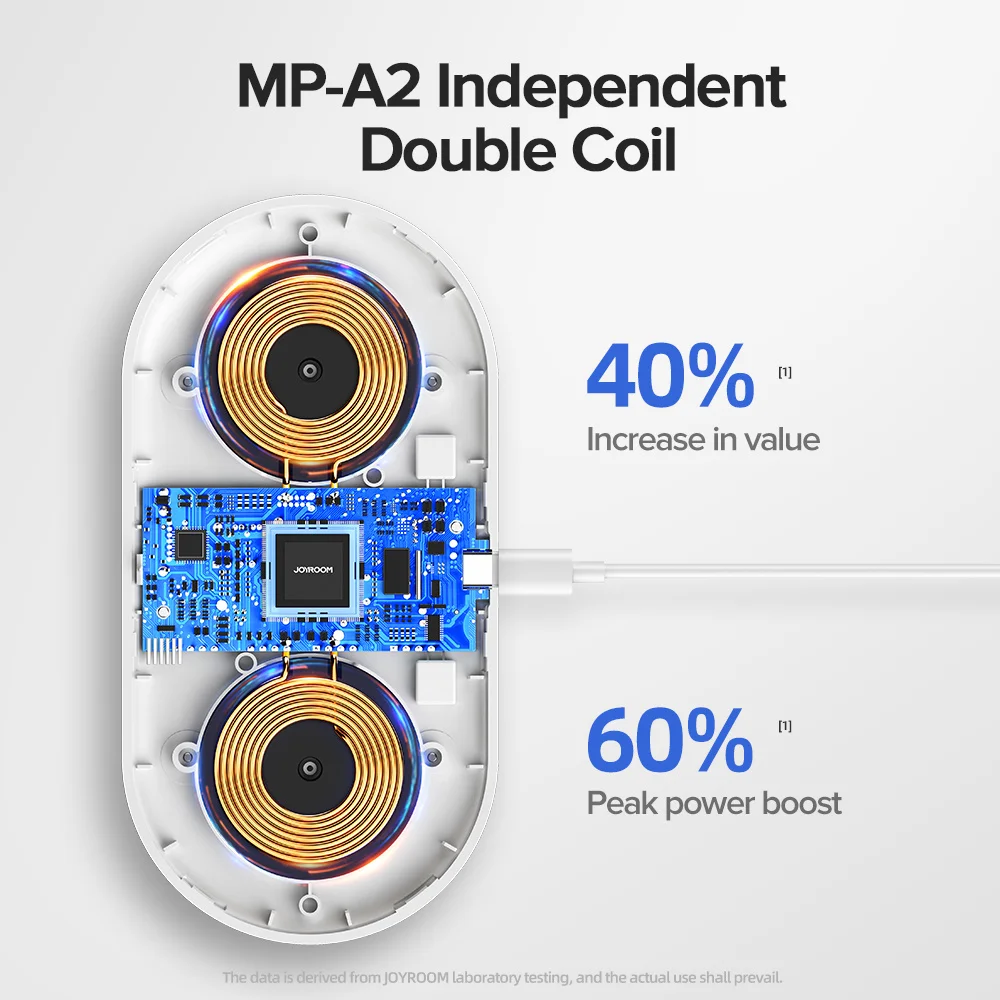 Фото Беспроводное зарядное устройство Joyroom Qi 15 Вт для Samsung S20 S10 двойная Быстрая зарядка Беспроводное зарядное устройство Joyroom Qi 15 Вт для Samsung S20 S10 двойная Быстрая зарядка