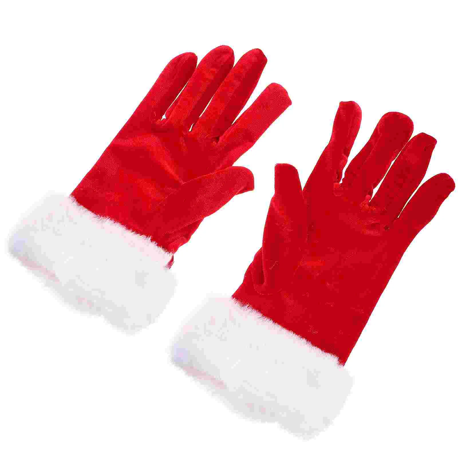 

Christmas Women Mittens Santa Claus Gloves Winter Short Decorative Full Finger Mitts