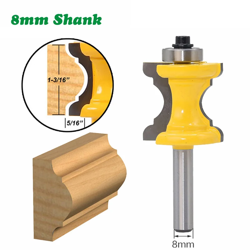 

1PC 8MM Shank Milling Cutter Wood Carving Concave Radius Milling Cutter Convex Column Line knife Molding Router Bit Tenon Cutter