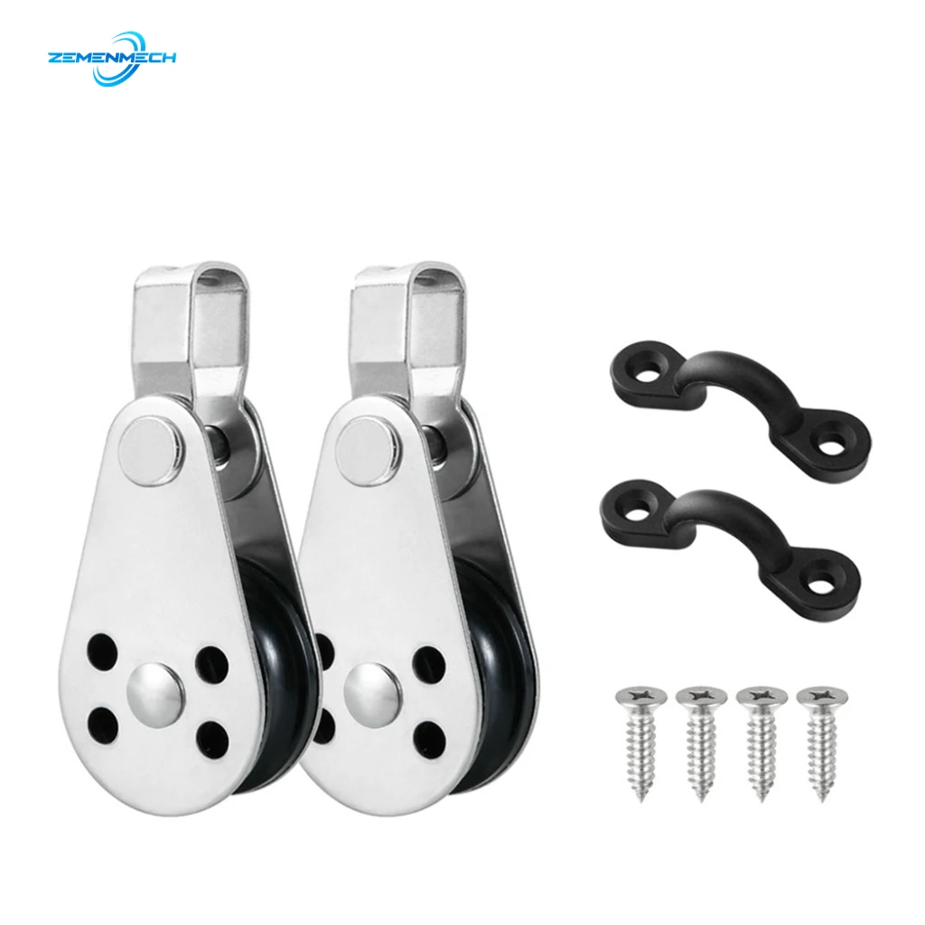 

Marine Hardware Kayak Canoe Anchor Trolley Kit 2 Stainless Steel Pulleys Blocks 2 Nylon Pad Eyes Boat Kayak Yacht Accessories
