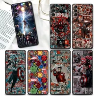 phone case for samsung galaxy s22 s21 s20 fe 5g s7 s8 s9 s10e plus ultra silicone case cover marvel iron man spiderman heros