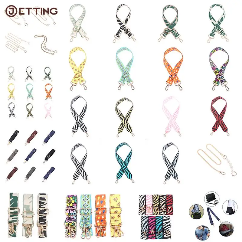 

Woman Nylon/Cotton Bag Strap Colored Straps For Crossbody Messenger Shoulder Bag Accessories Adjustable Embroidered Belts Straps
