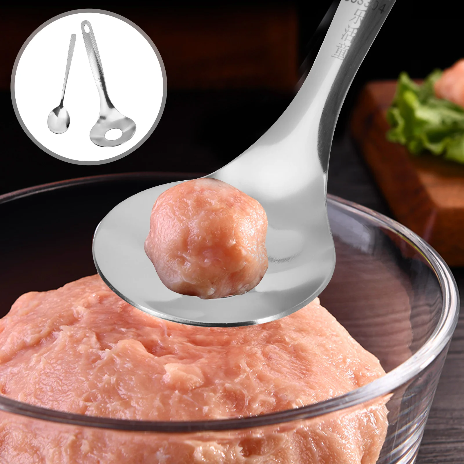 

Meatball Maker Spoon Scoop Meat Baller Tool Making Molds Tongs Diy Cake Holes Party Stainless Grilling Cookie Steel Metal Melon