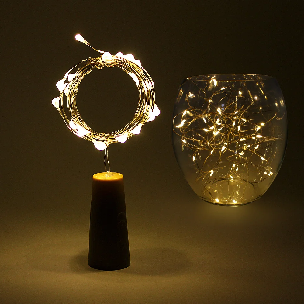 

2Pcs Led String Lights Wine Bottle Cork Garland Festoon Christmas Ramadan Decoration for Party Wedding Holiday Fairy Light 2022
