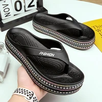 flip flops female 2022 summer new fashion non slip angle slippers thick bottom casual beach shoes home trend all match sandals