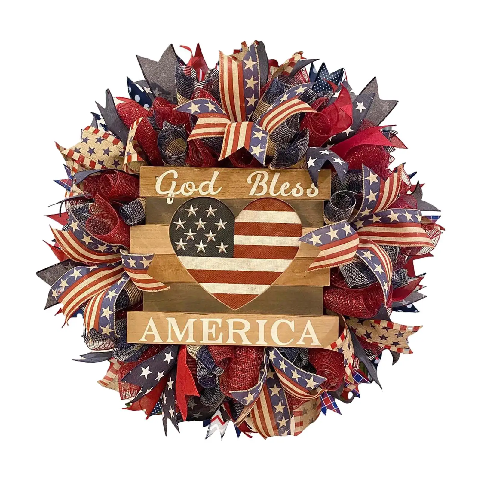 

Patriotic Door Wreath Independence Day 16" for Indoor Home Outdoor