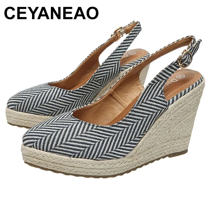 

Summer Shoes Women Wedges Sandals Retro Ethnic Women Sandals Comfortable Young Ladies Shoes Wedge Heels 10cm A3539