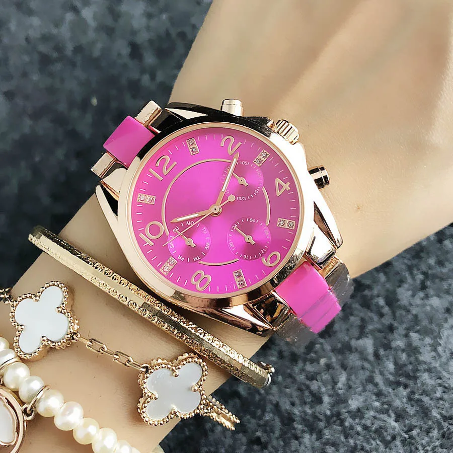 Brand Wrist Watches Women Girl Ladies Crystal Style Quartz Casual Steel Metal Band Clock m61