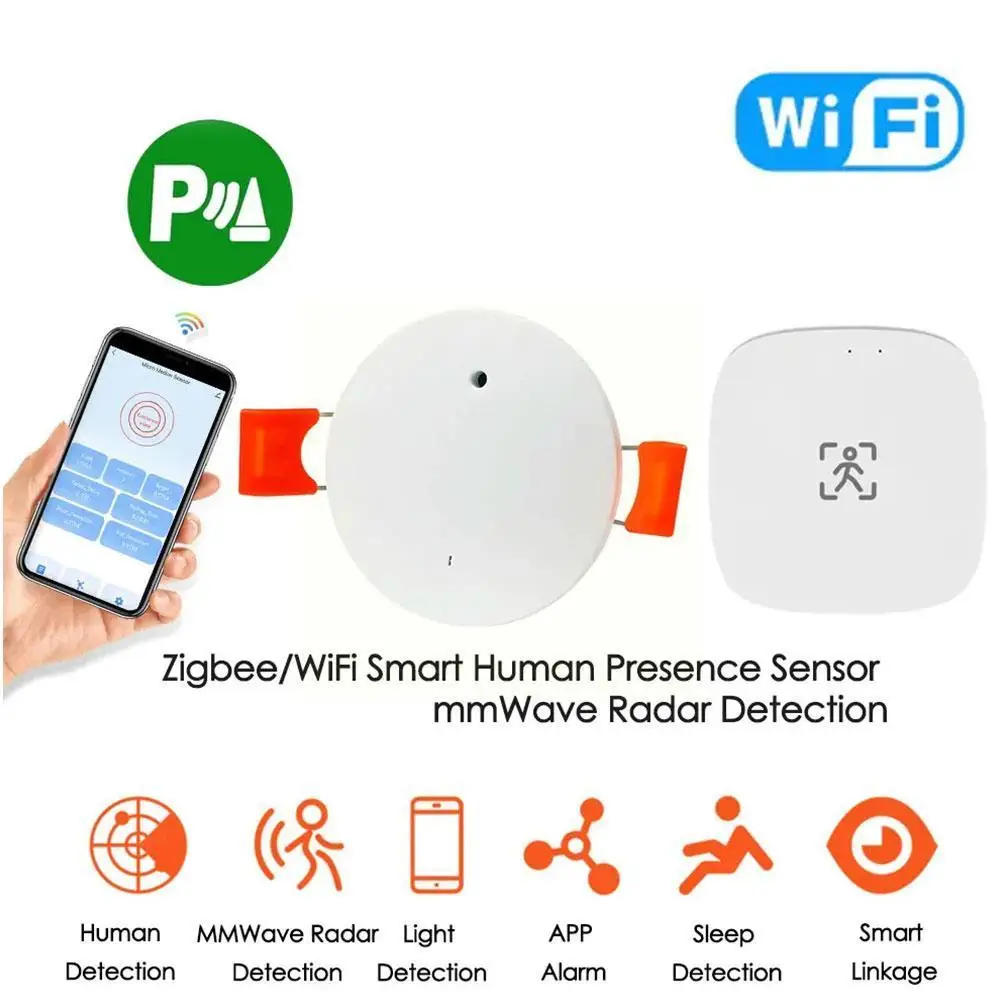 

For Tuya Zigbee Wifi Smart Human Presence Sensor With Radar Motion Smart APP Luminance Life Wave Sensor Detection PIR Milli Z1N3