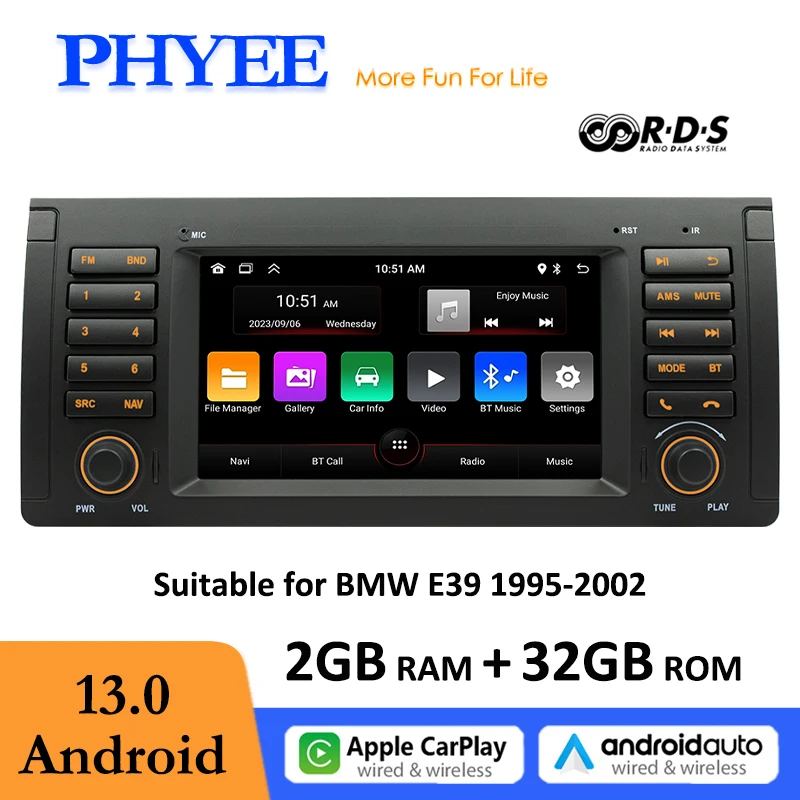 Автомобильное радио Android-мультимедиа с GPS-навигацией CarPlay Android-автомобилем Bluetooth RDS