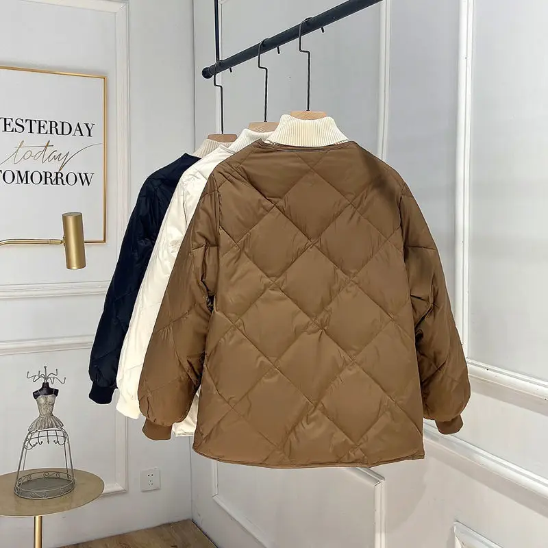 New Autumn Winter Thicken Female Warm Short Parka Women Casual Solid Color Loose Puffer Stand Collar Coat Jackets Outwear