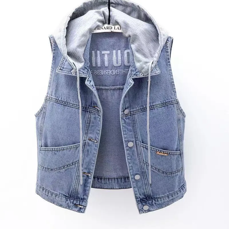 Зимний утепленный джинсовый жилет на флисовой подкладке из овечьей шерсти