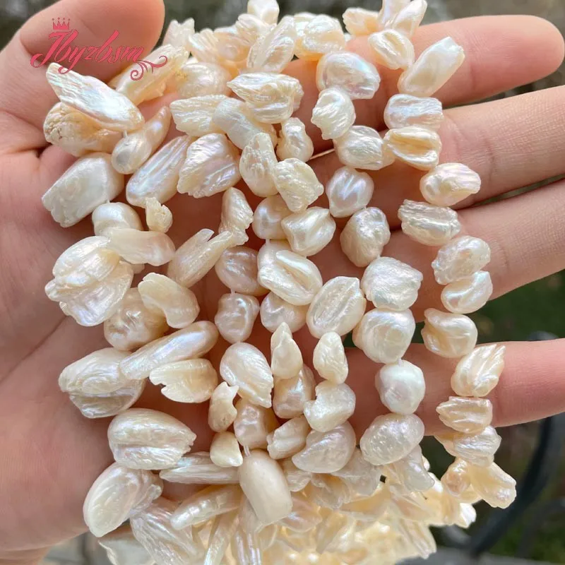 

Natural Cultured Freshwater Pearl TOP Drill White Reborn Keshi Loose Stone Beads For Jewelry Making DIY Necklace Bracelet 15"