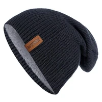 2022 classic knitted winter hat womens casual hat mens warm fur lined winter hat fashion solid color hat 16 color ski hat