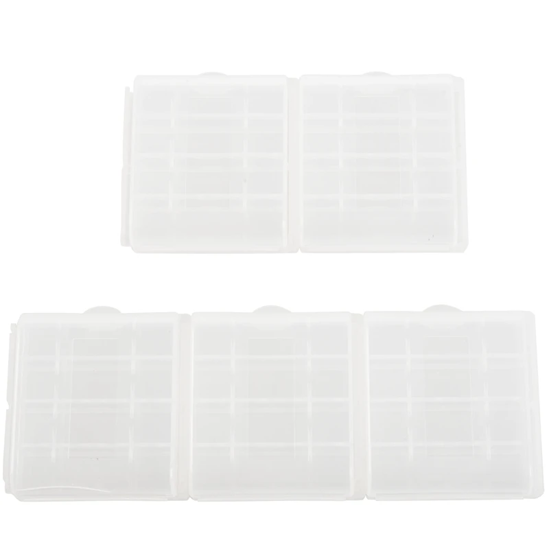 

5x Новый прозрачный пластиковый контейнер для хранения батарей, чехол, держатель для батарей AA AAA