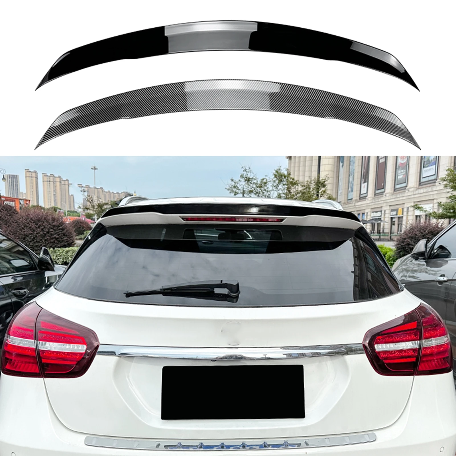 

Для Mercedes Benz X156 GLA Class GLA180 GLA200 GLA250 GLA45 AMG 2014-2019 задний спойлер на крышу багажника, крыло, верхний сплиттер, губа