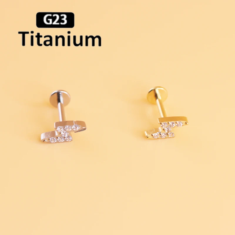 

1PC G23 Titanium Lip Labret Piercing Body Jewelry 16G Internally Threaded Ear Studs Earrings Ear Nail Cartilage Helix Piercing