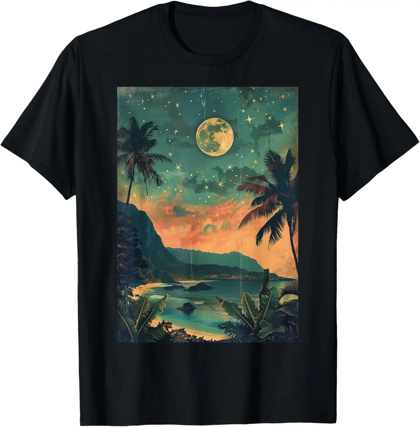 Винтажная футболка Hawaii Travel Kauai Beach с природными пейзажами