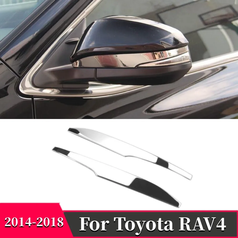 

Хромированные наружные аксессуары из АБС-пластика, декоративная полоса для автомобильного зеркала заднего вида, накладка, 2 шт. для Toyota RAV4 RAV 4 2017 2018